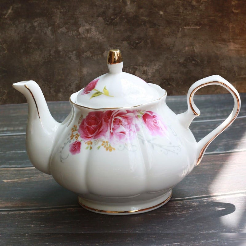 Jomop Tea Pot Handmade Ceramic Flowers (Pink) - Image 3